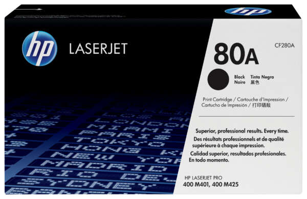 Hp Toner 80A Noir – LaserJet d’origine (CF280A)