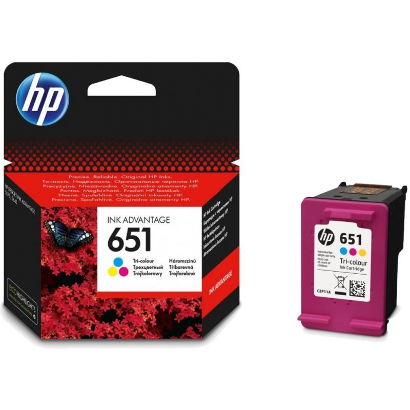 Hp Cartouche d'encre 651 s Ink Advantage authentiques, trois couleurs (C2P11AE)