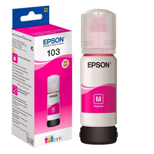 Epson Bouteille d'encre 103 Magenta – d’encre EcoTank d’origine (C13T00S34A)