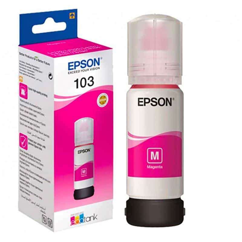 Epson Bouteille d'encre 103 Magenta – d’encre EcoTank d’origine (C13T00S34A)