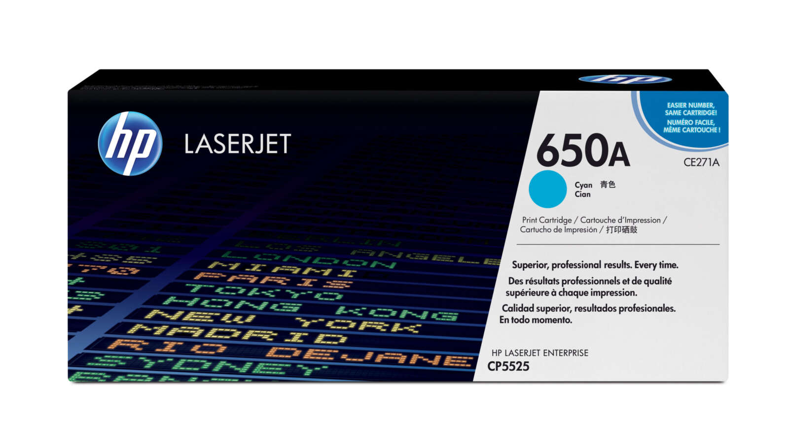 Hp Toner 650A LaserJet cyan authentique (CE271A)