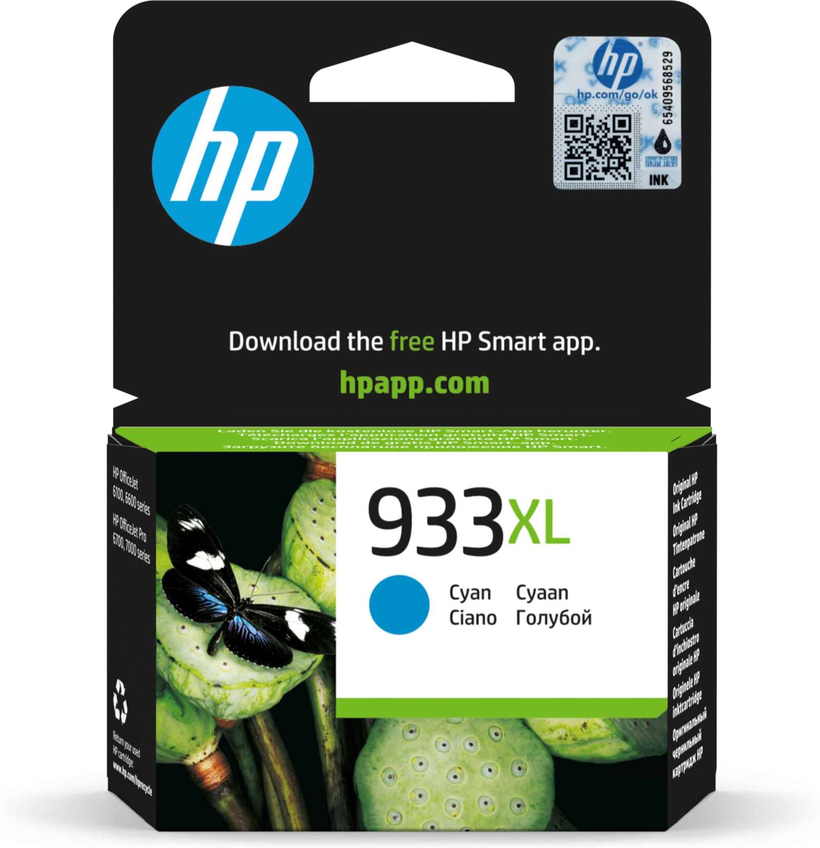 Hp Cartouche d'encre 933XL Cyan – d’encre grande capacité d’origine (CN054AE)