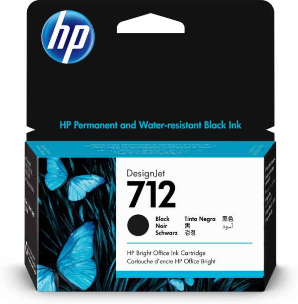 Hp Cartouche d'encre 712 Noir – d’encre d’origine (3ED70A)
