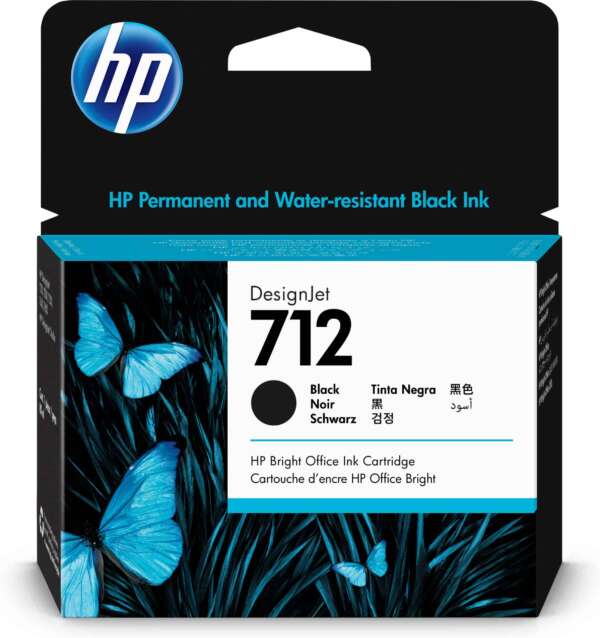 Hp Cartouche d'encre 712 Noir – d’encre grande capacité d’origine (3ED71A)