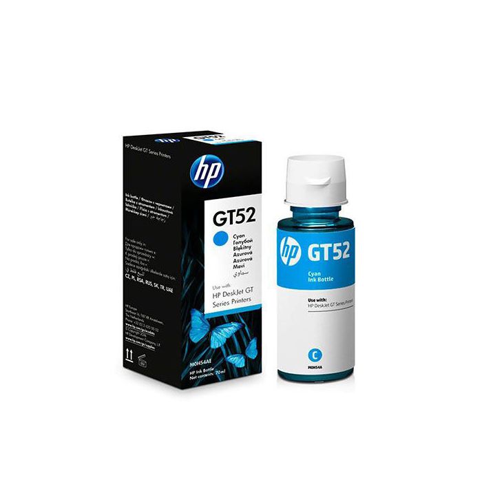 Hp Bouteille d'encre GT52 Cyan – d’encre d’origine (M0H54AE)