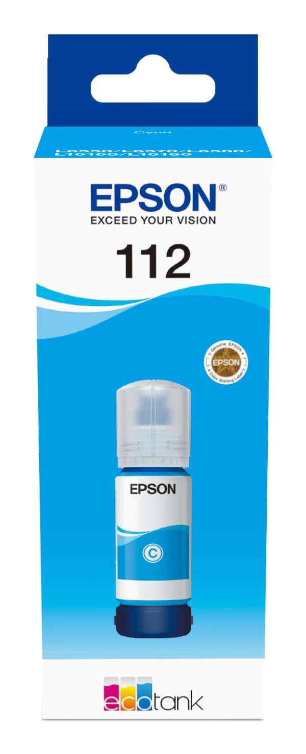 Epson Bouteille d'encre d’encre EcoTank 112 – Cyan (C13T06C24A)