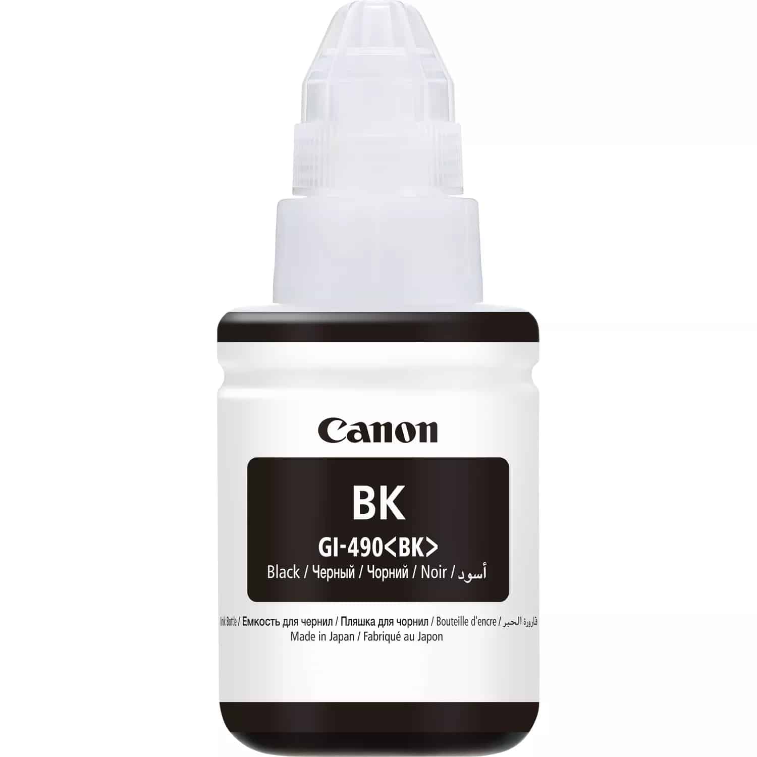 Canon Bouteille d'encre GI-490 BK Noir – d’encre d’origine (0663C001AB)