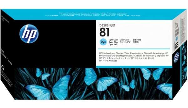 Hp Cartouche d'encre 81 LIGHT CYAN (C4954A)
