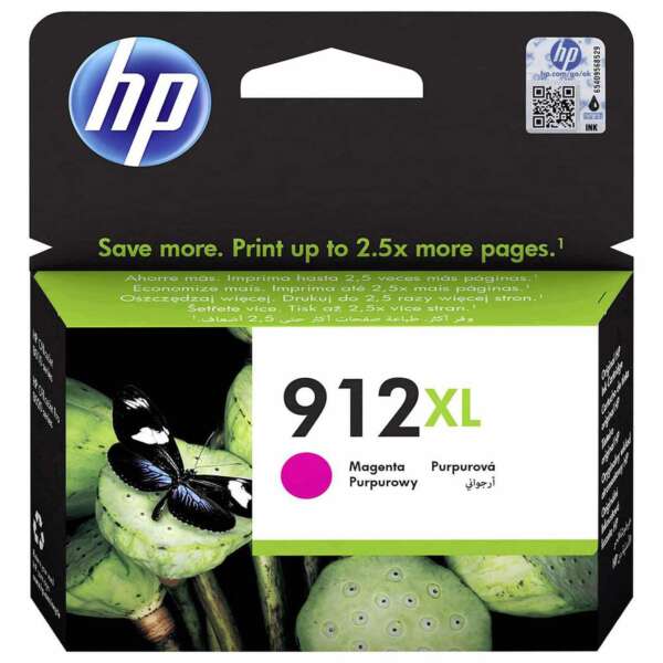 Hp Cartouche d'encre 912XL Magenta – d’encre grande capacité d’origine (3YL82AE)