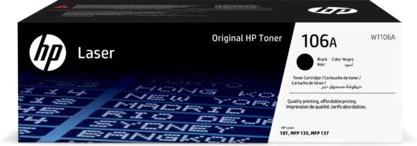 Hp Toner 106A Noir – LaserJet d’origine (W1106A)