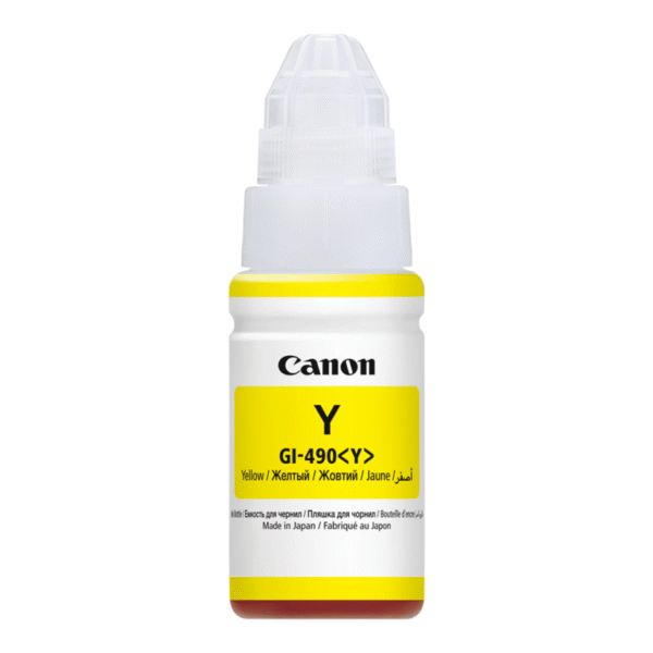 Canon Bouteille d'encre GI-490 Y Jaune – d’encre d’origine (0666C001AB)