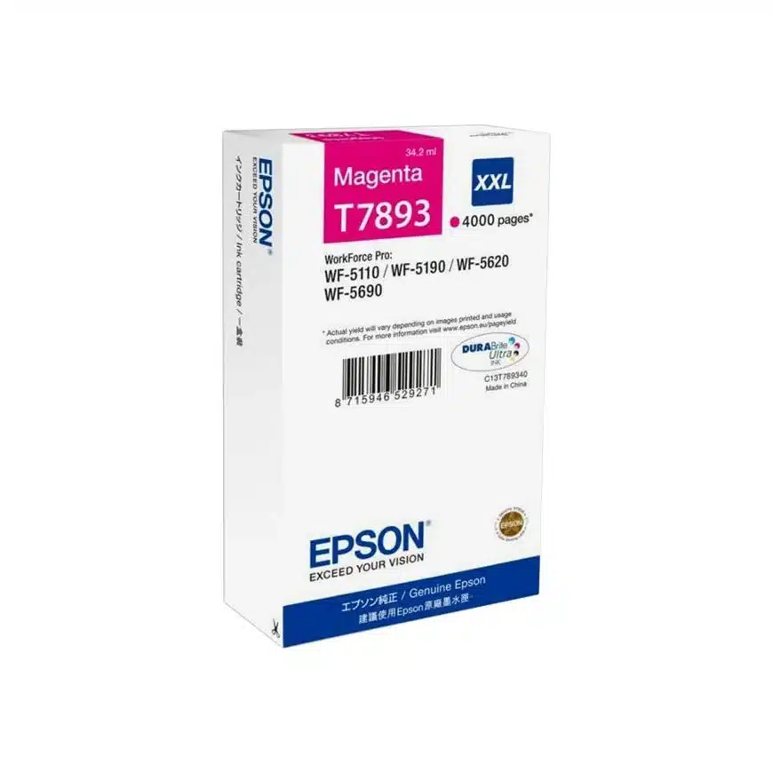 Epson Cartouche d'encre d’encre T7893 Magenta XXL – 4000 pages (C13T789340)