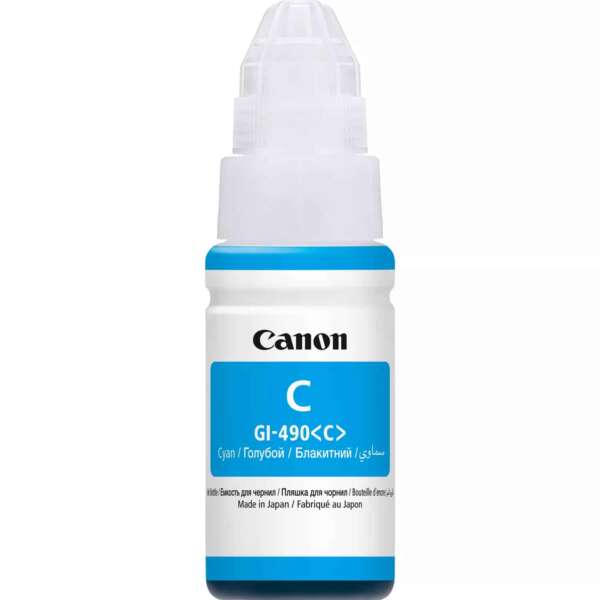 Canon Bouteille d'encre d’encre GI-490C – Cyan (0664C001AB)