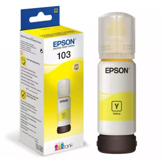 Epson Bouteille d'encre 103 Jaune – d’encre EcoTank d’origine (C13T00S44A)