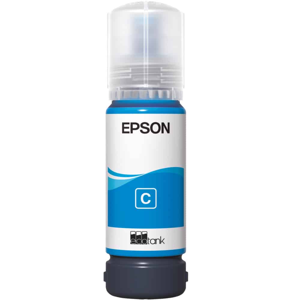 Epson Bouteille d'encre 108 Cyan – d’encre EcoTank d’origine (C13T09C24A)
