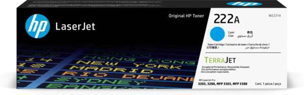 Hp Toner 222A Cyan – LaserJet d’origine (W2221A)