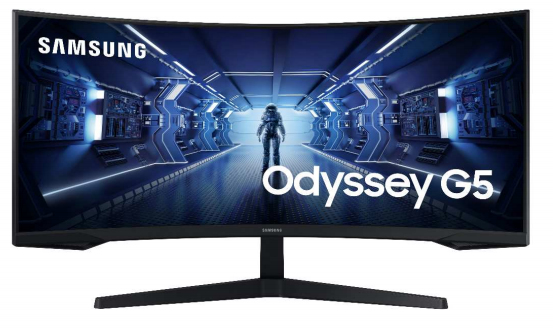 Samsung Moniteur Écran 34″ GAMING incurvé G5 UW-QHD TV  (LC34G55TWWMXZN)